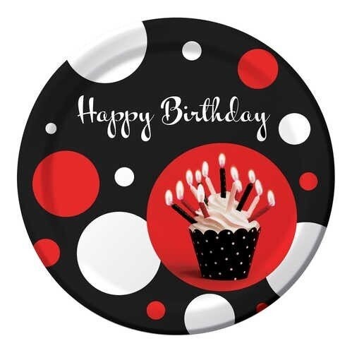 Plates-LN-Cupcake Blowout Dots-8pkg-Paper - Discontinued