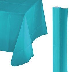 Tablecover Roll-Caribbean Blue-100Ft-Plastic