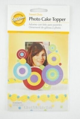 Photo Cake Topper-Sweet Dots-1pkg-4.75&quot;