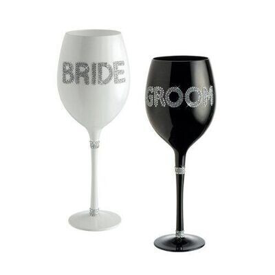 Glass-Wine-Groom &amp; Bride-2pk