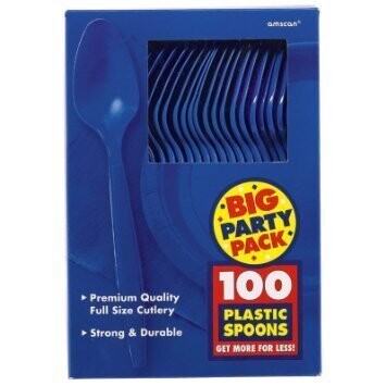 Spoons-Premium-Bright Royal Blue-Box/100pkg-Plastic