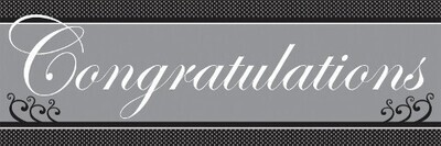 Party Banner-Plastic-Chic Wedding Cake Congratulations-1pkg