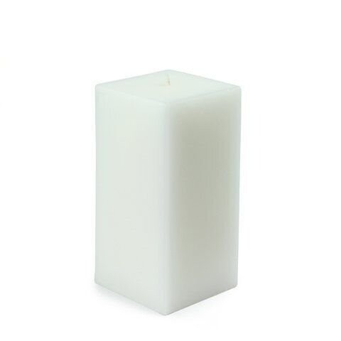 Candle-White Square Pillar-1pkg-6&quot;