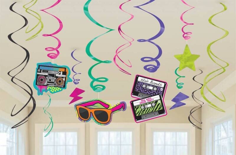 Danglers-Swirl- I Love The 80&#39;s-6pk/7&#39;&#39;