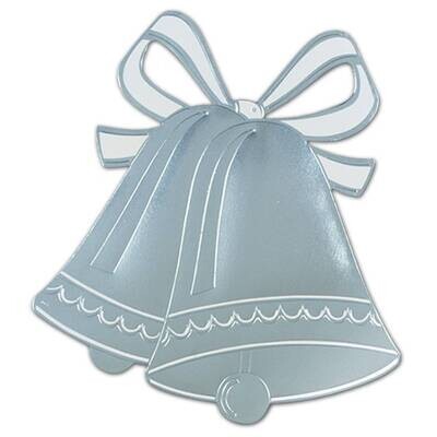 Cutout - Silver Wedding Bells Silhouette - 1pkg - 16.5&quot;