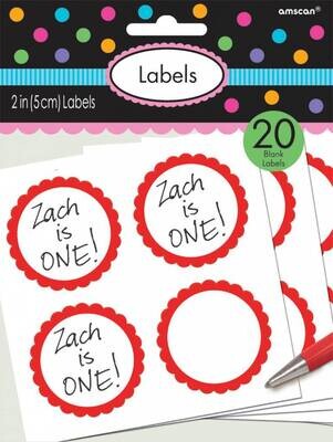 Labels -Red-20pk/2&#39;&#39;