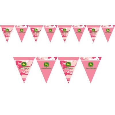 Flag Banner-Plastic-John Deer Pink-1pkg-12ft