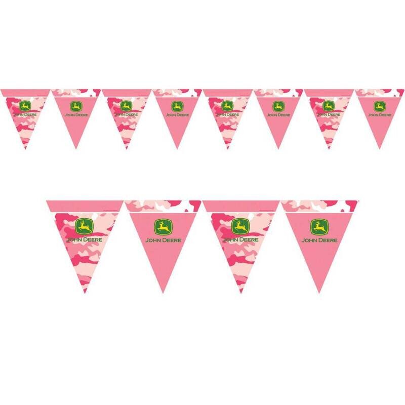 Flag Banner-Plastic-John Deer Pink-1pkg-12ft