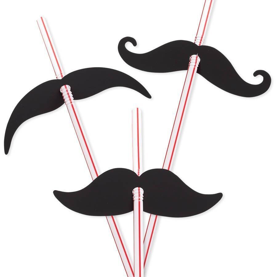 Straws- Moustache- 12pk