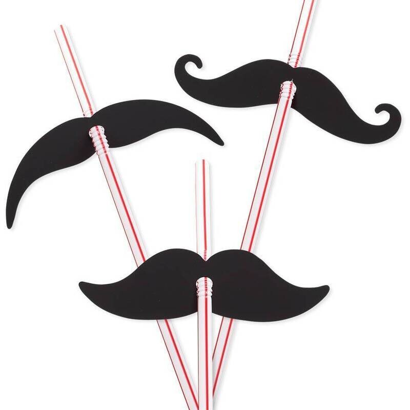 Straws- Moustache- 12pk