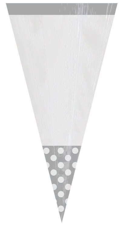 Favor Bags- Silver Dots- 10pk