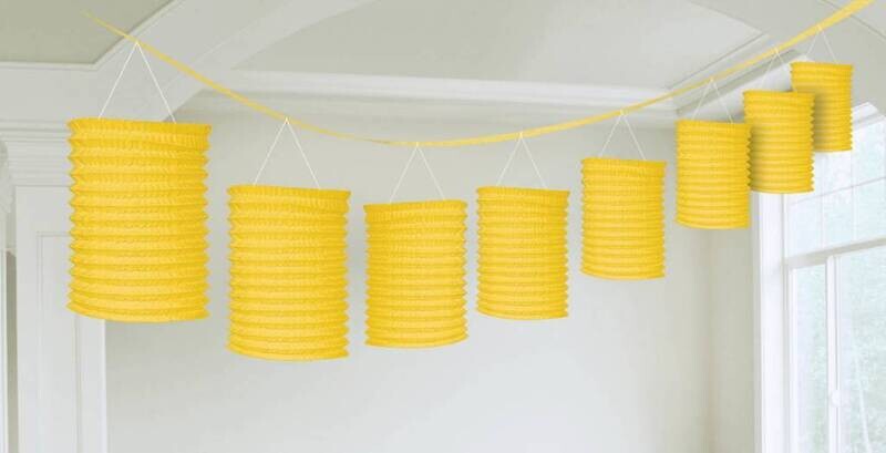 Paper Lantern Garland- Yellow-12ft