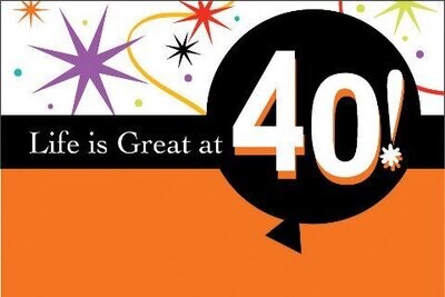 Invitations-Life is Great at 40-8pk
