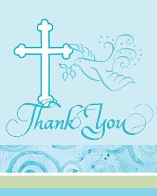 Thank You Cards-Faithful Dove Blue-8pkg (Seasonal)