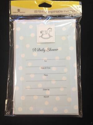 Invitations-Baby Shower Boy Horse-8pk