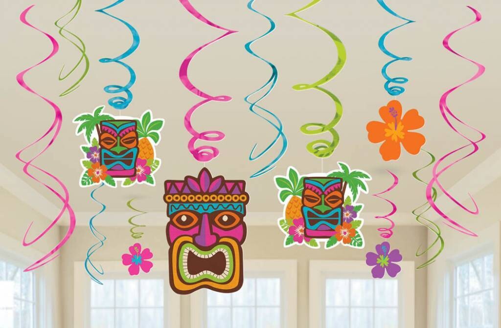 Swirl Decor- Tiki Party -Summer Luau-12pk