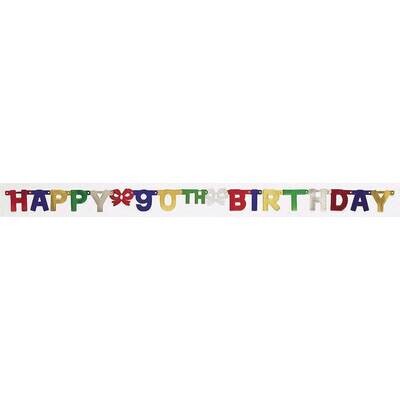 Jointed Banner-Happy 90th Birthday-1pkg-6.5ft