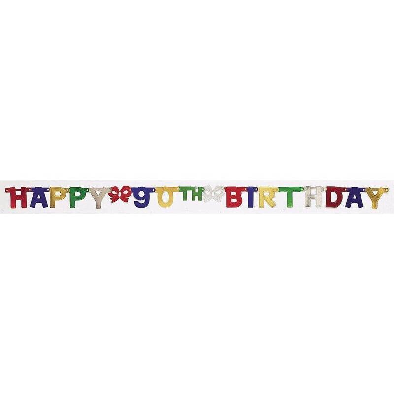 Jointed Banner-Happy 90th Birthday-1pkg-6.5ft