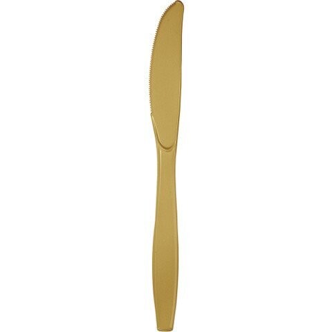 Plastic Knives-Glittering Gold-20pkg