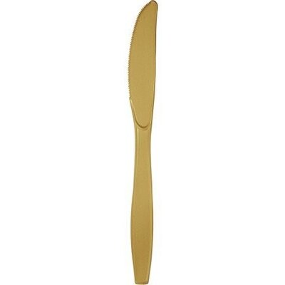 Plastic Knives-Glittering Gold-20pkg