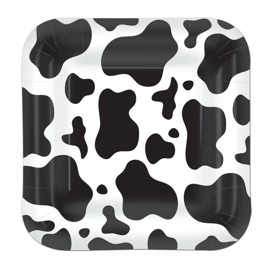 Beverage Paper Plates-Cow Print-8pkg-7&quot;