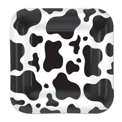 Beverage Paper Plates-Cow Print-8pkg-7&quot;