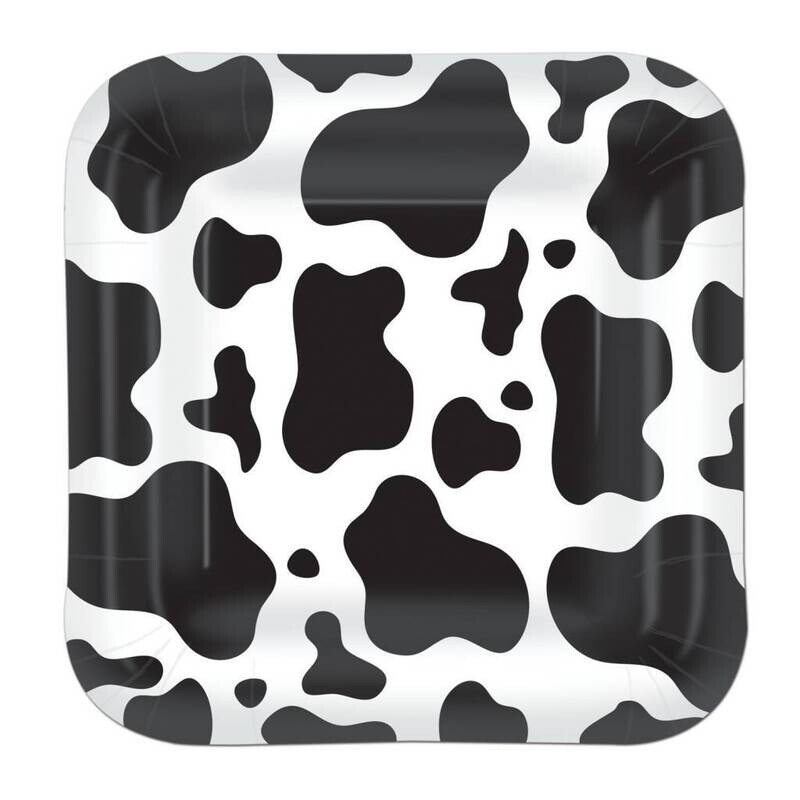 Beverage Paper Plates-Cow Print-8pkg-7&quot;
