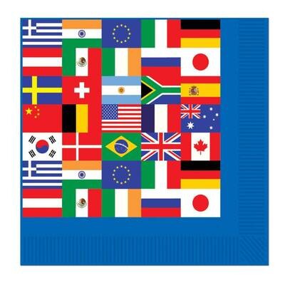Napkins-BEV-International Flags-16pkg-2ply - Discontinued