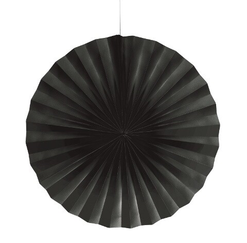 Hanging Decoration-Paper Fan-Black-1pkg-16&quot;