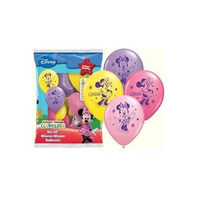 Latex Balloons-Minnie Mouse-6pkg-12&quot;