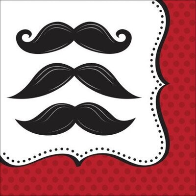 Lunch Napkins- Mustache Madness- 16pk/3ply- Discontinued