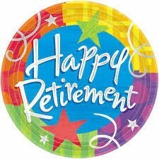 Plates-BEV-Happy Retirement-8pk-Paper