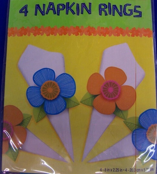 Foam Napkin Rings- Luau- 4pk/8&quot;x2.25&quot;