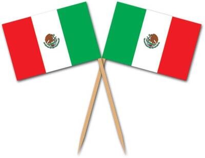 Flag Picks-Mexican Flag-50pkg-2.5&quot;