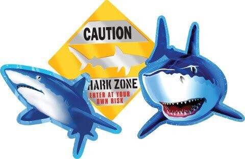 Cutouts-Shark Splash-3pkg-8&quot;-13&quot;