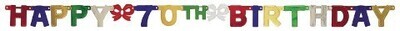Jointed Banner-Happy 70th Birthday-1pkg-6.5ft