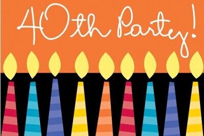 Invitations-40th Party-8pkg