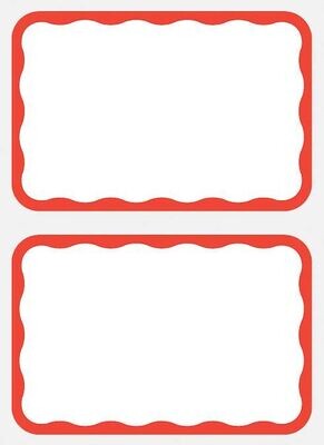 Name Tag-Red Border-100pk/3.25&#39;&#39;