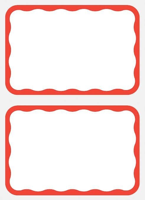 Name Tag-Red Border-100pk/3.25&#39;&#39;
