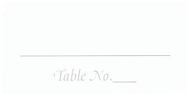 Place Cards- Table Number Silver-50pk