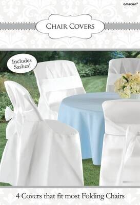 Chair Cover-Wh/With bow-4pk