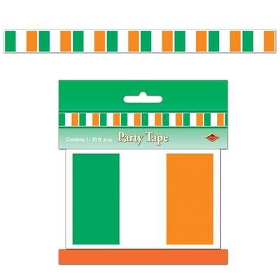 Party Tape-Plastic-Irish Flag-1pkg-20ft