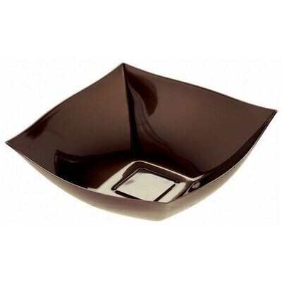 Bowl-Square-Chocolate Brown-9''-Plastic