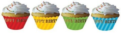 Cupcake Wrappers-Assorted Happy Birthday-12pkg-2&quot;
