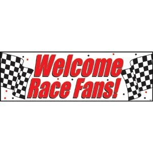 Party Banner - Plastic - Welcome Race Fans-1pkg