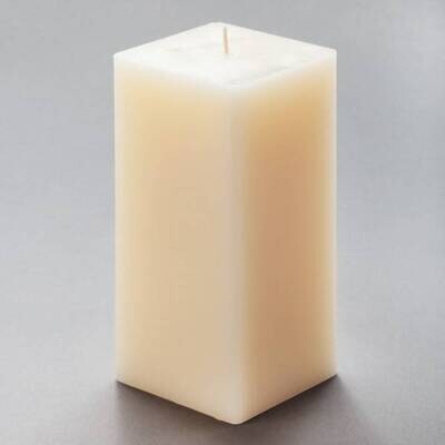 Candle-Ivory Square Pillar-1pkg-6"