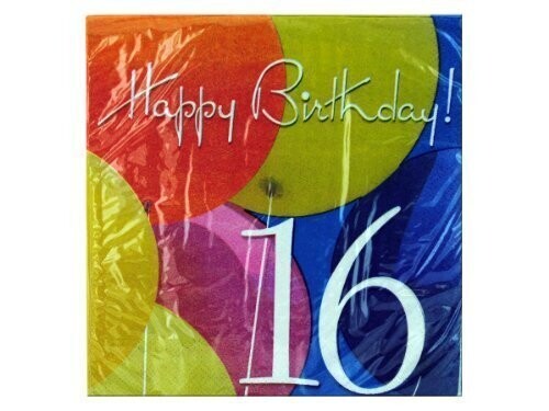 Luncheon Napkins- 16th Birthday Balloons