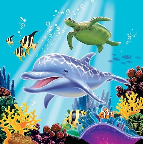 Napkins-LN-Ocean Party-16pkg-3ply - Discontinued