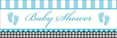 Party Banner-Plastic-Sweet Blue Baby Shower-1pkg