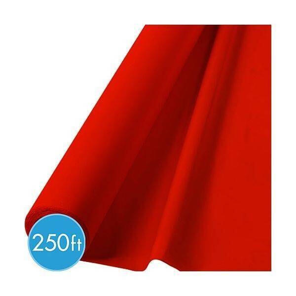 Tablecover Roll-Apple Red-250Ft-Plastic